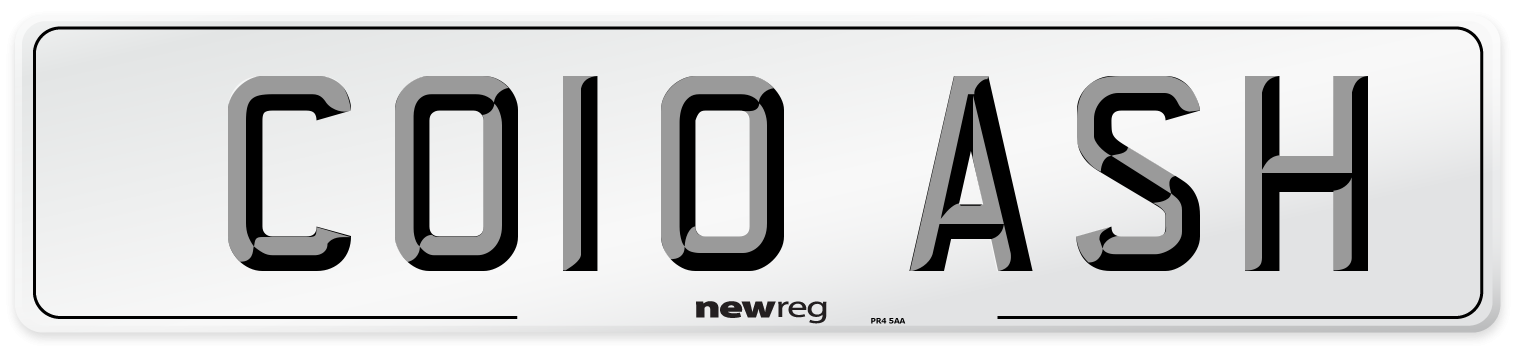 CO10 ASH Number Plate from New Reg